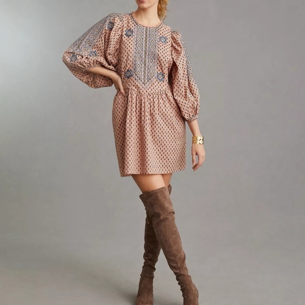 Anthropologie Embroidered Dress